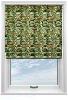 Melody Velvet, Rainforest - Motorised Roman Blind